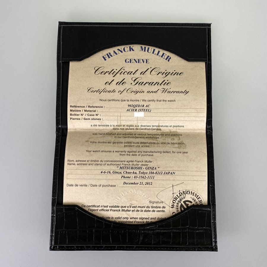 フランクミュラー 902QZD1R メンズ 腕時計