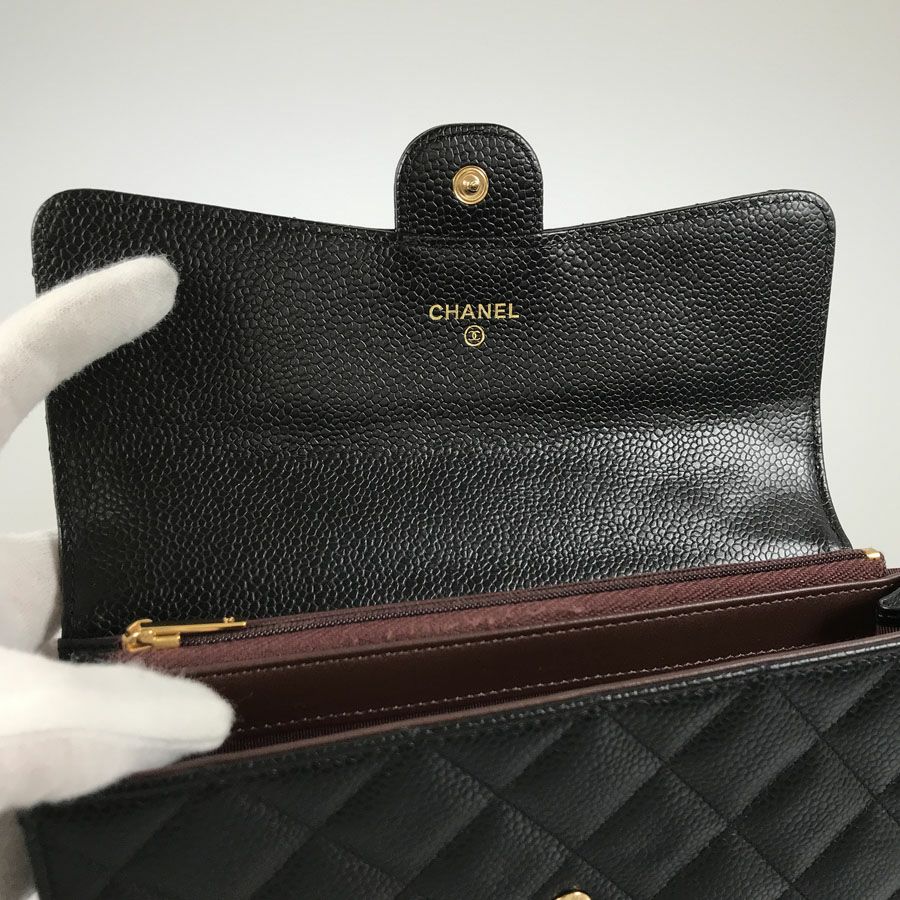 シャネル 長財布 かぶせ蓋