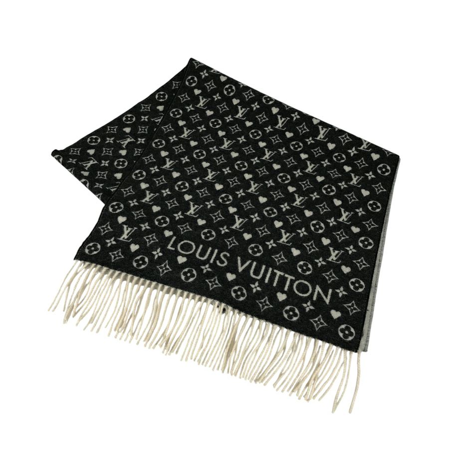 ルイヴィトン　ユニセックスマフラー ルイヴィトンエシャルプ ジ アルティメット ワインレッド系 ユニ