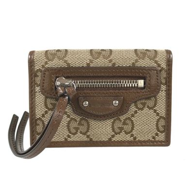 【美品】グッチ 三つ折財布 ブラウン マーモント オフィディア スプリーム GUCCI グッチ オフィディア GG 三つ折り 財布 ダブルG ウェブ
